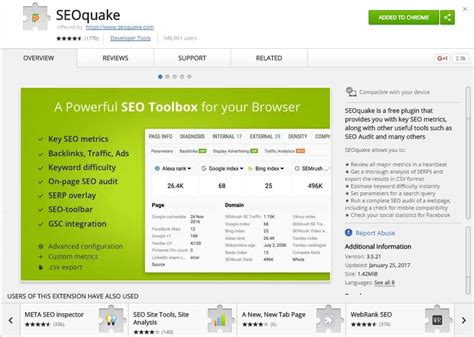 SeoQuake SEO extension – Get this Extension for.